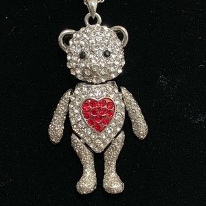 Silver with CZ diamond bear